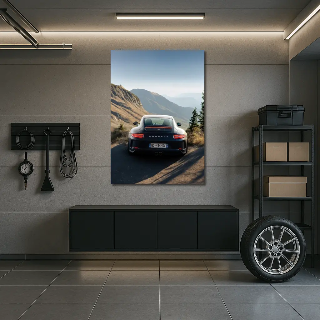 Porsche 911 GT3 Mountain Road Rear View – Wall Art