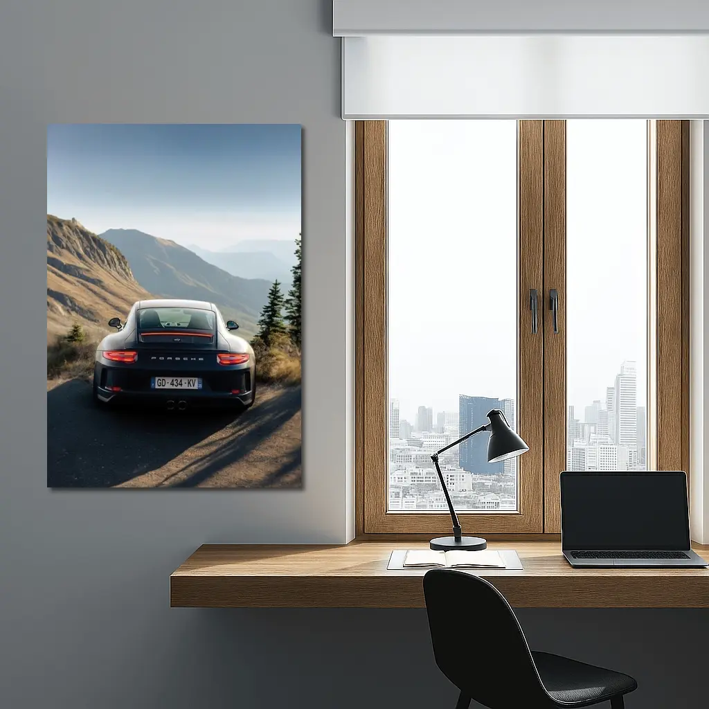 Porsche 911 GT3 Mountain Road Rear View – Wall Art