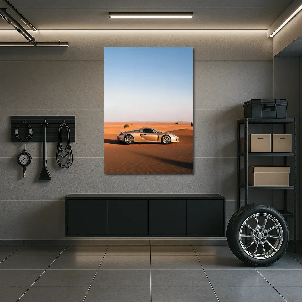 Porsche Carrera GT Silver Desert Landscape – Wall Art