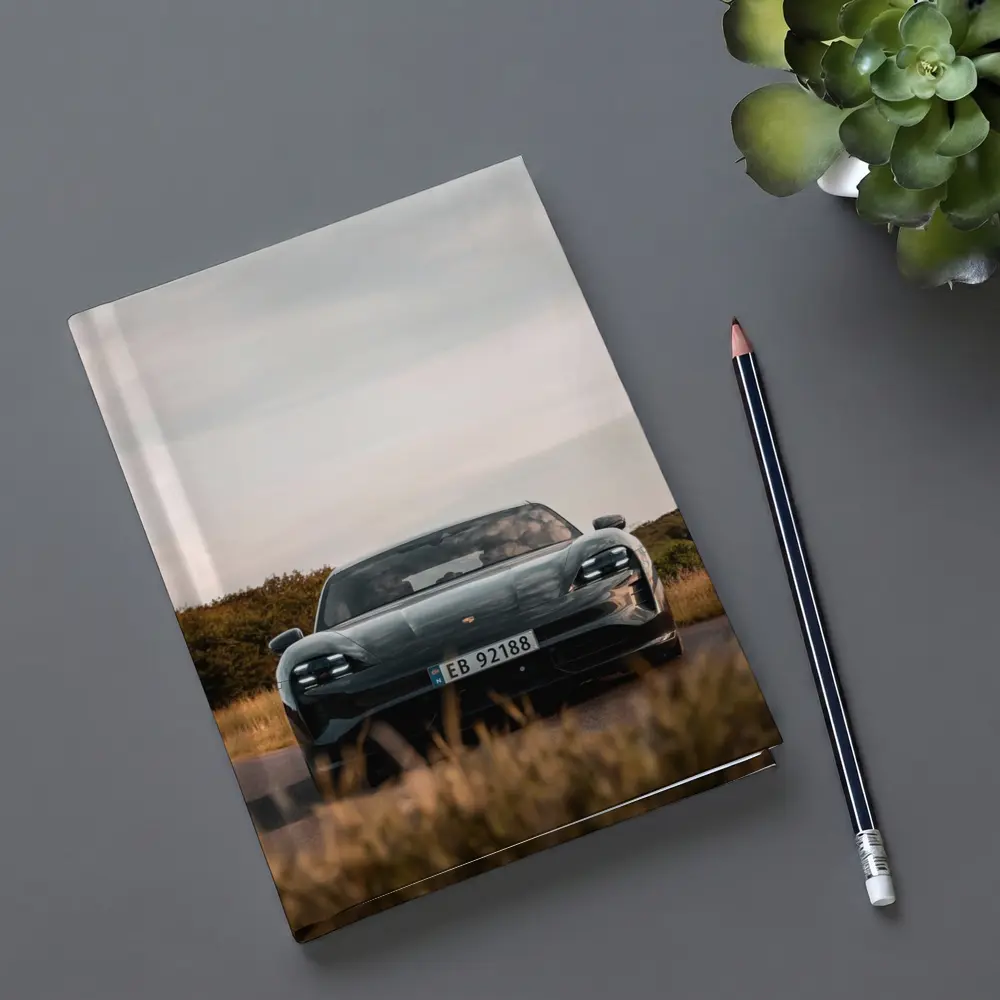 Porsche Taycan Front View Rural Road – Notebooks