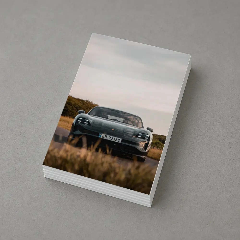 Porsche Taycan Front View Rural Road – Postcards