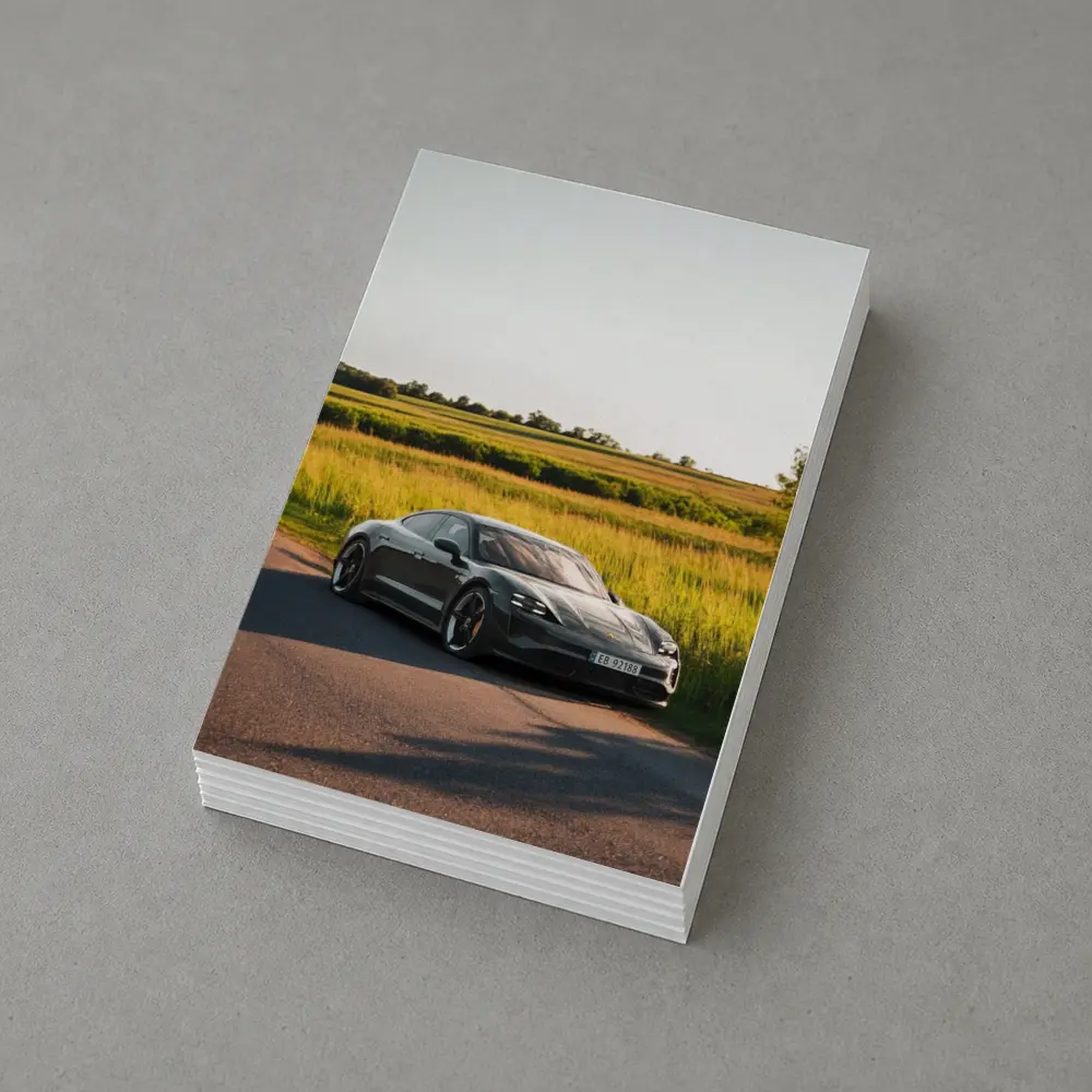 Porsche Taycan Dark Gray Country Road – Postcards