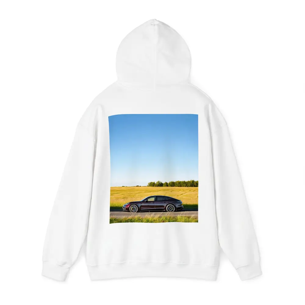 Porsche Taycan Dark Red Open Road Fields – Hoodies