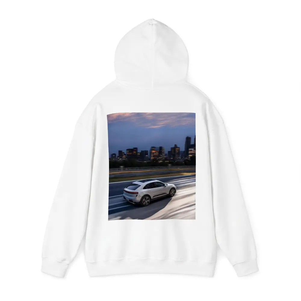Porsche Macan City Skyline Dusk Drive – Hoodies
