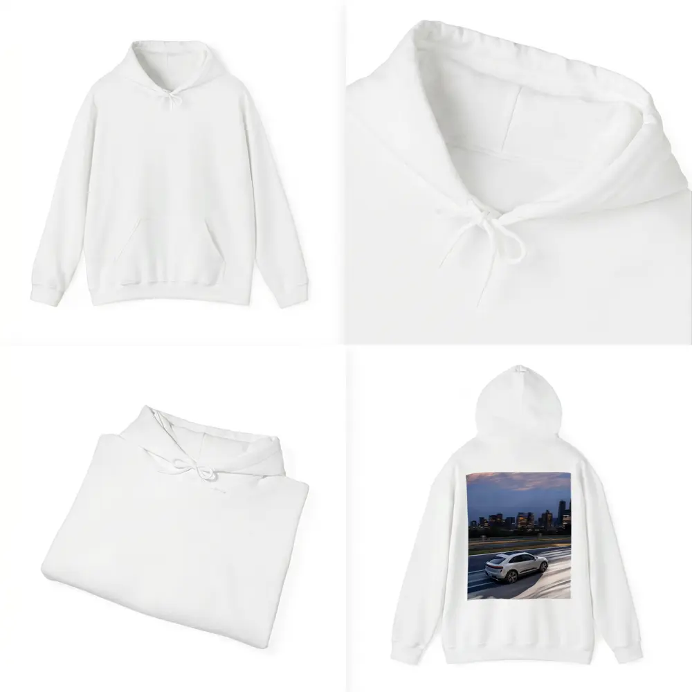 Porsche Macan City Skyline Dusk Drive – Hoodies