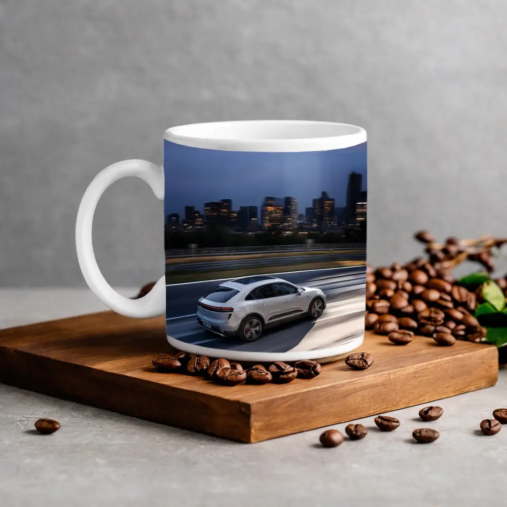 Porsche Macan City Skyline Dusk Drive – Mugs