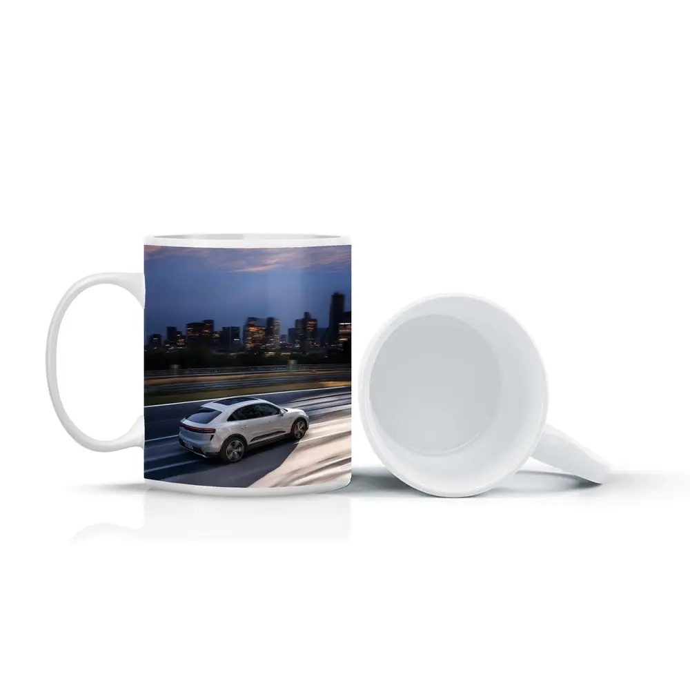Porsche Macan City Skyline Dusk Drive – Mugs