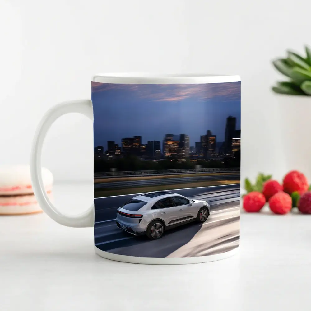 Porsche Macan City Skyline Dusk Drive – Mugs
