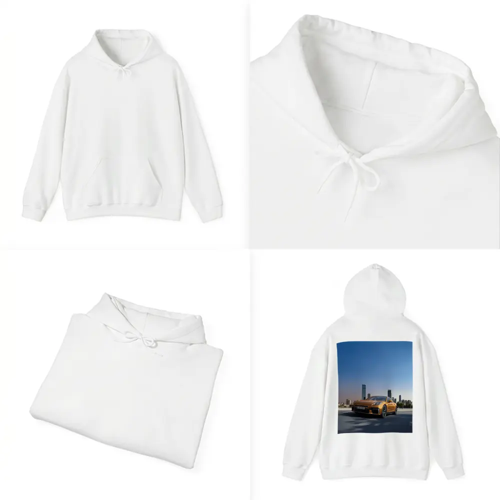 Porsche Panamera Orange City Skyline View – Hoodies