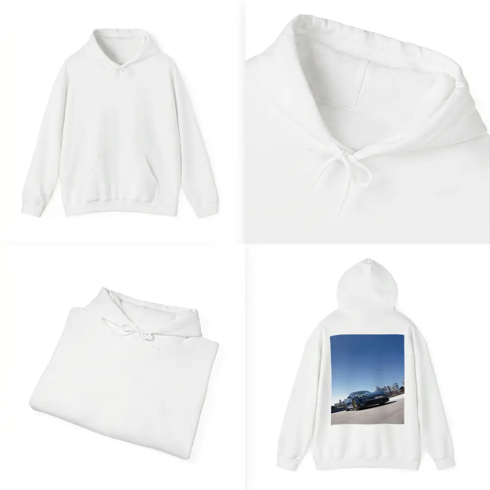 Porsche Taycan Blue City Skyline Drive – Hoodies