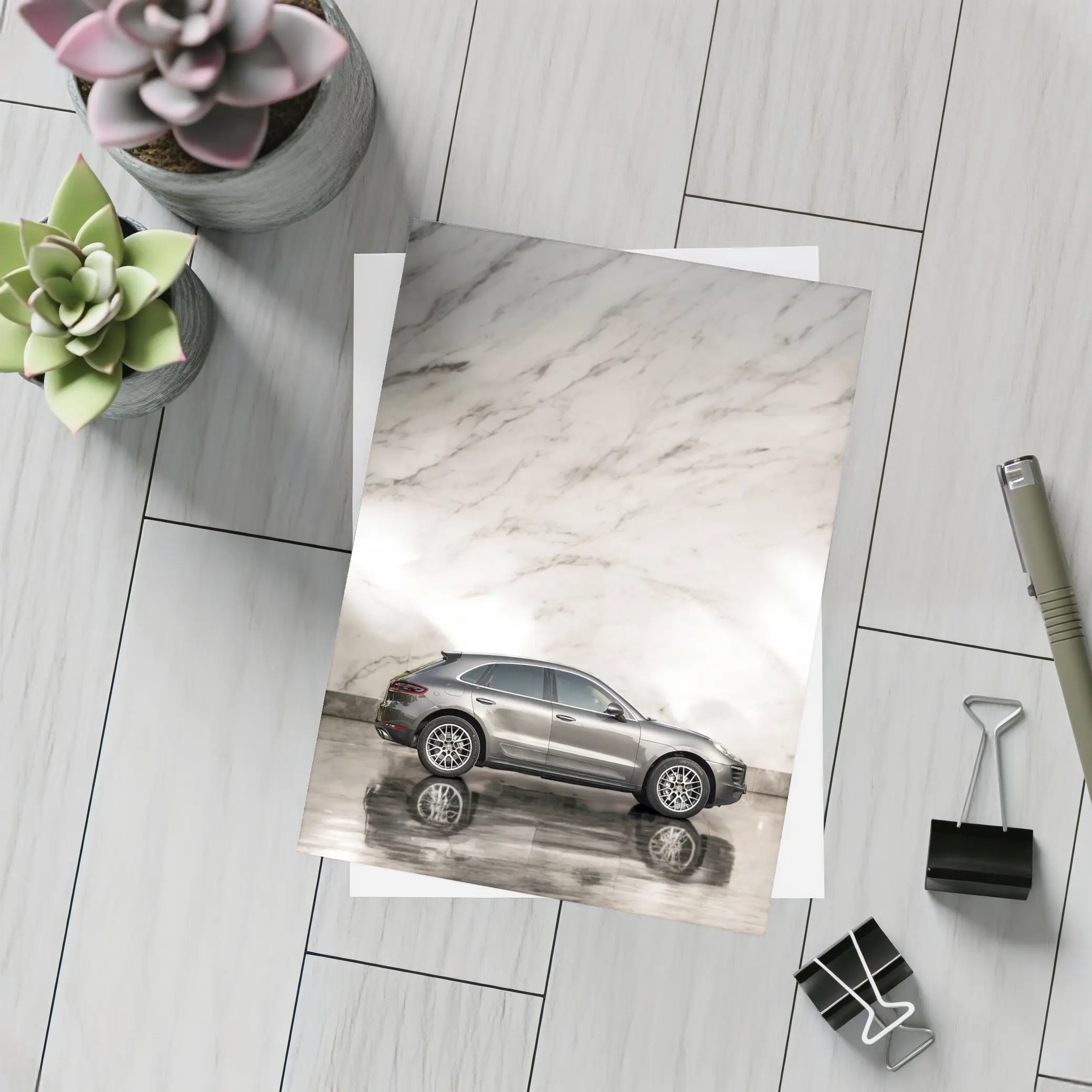 Porsche Macan Side Profile Marble Wall – Postcards