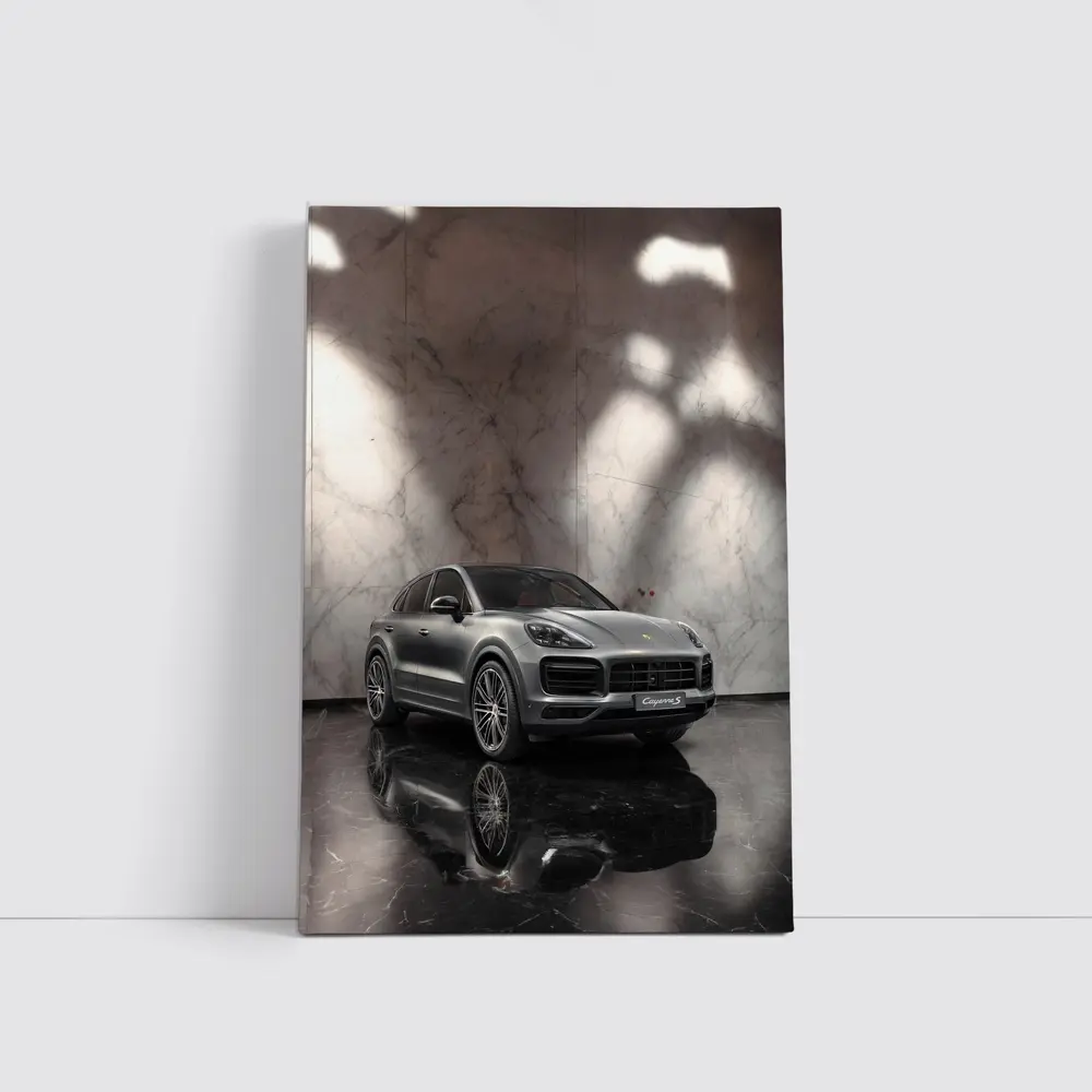 Porsche Cayenne S Silver Marble Studio – Wall Art