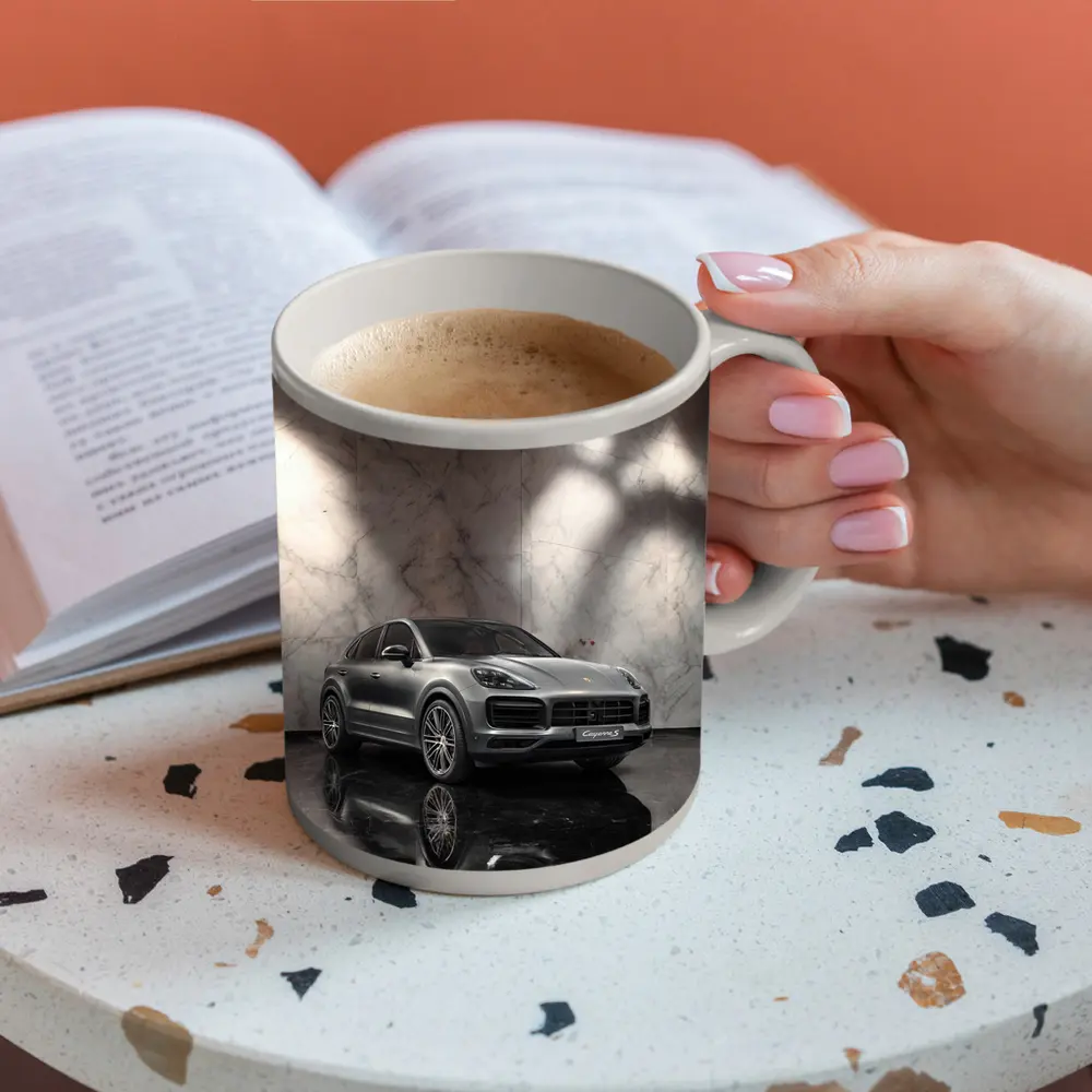 Porsche Cayenne S Silver Marble Studio – Mugs