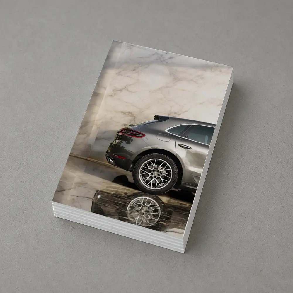 Porsche Macan Gray Marble Showroom Background – Postcards