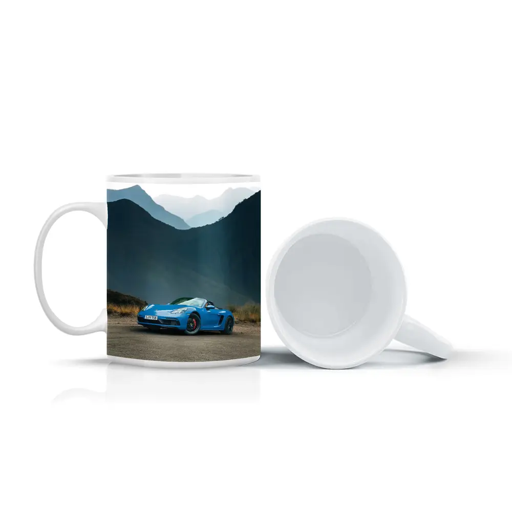 Porsche Boxster Blue Mountains Road Background – Mugs