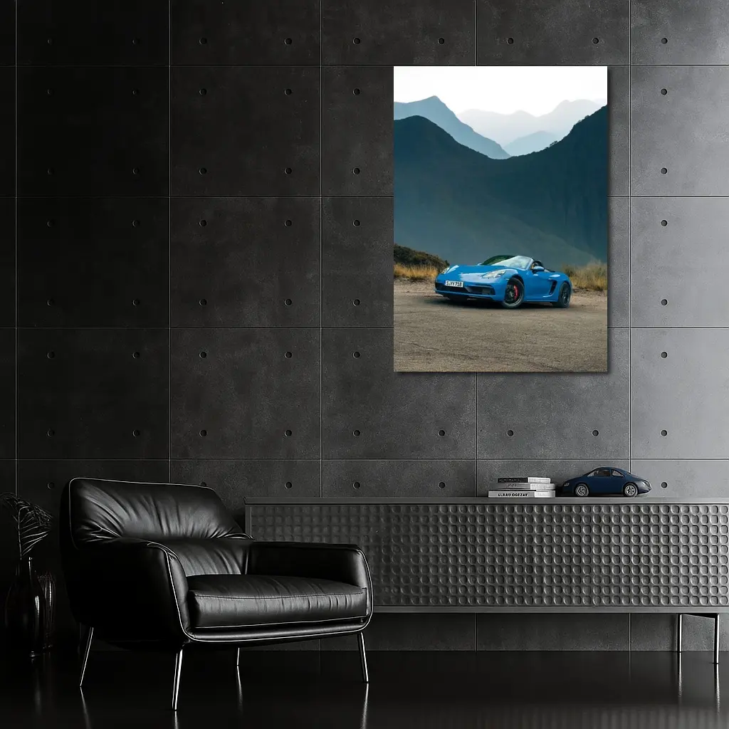 Porsche Boxster Blue Mountains Road Background – Wall Art