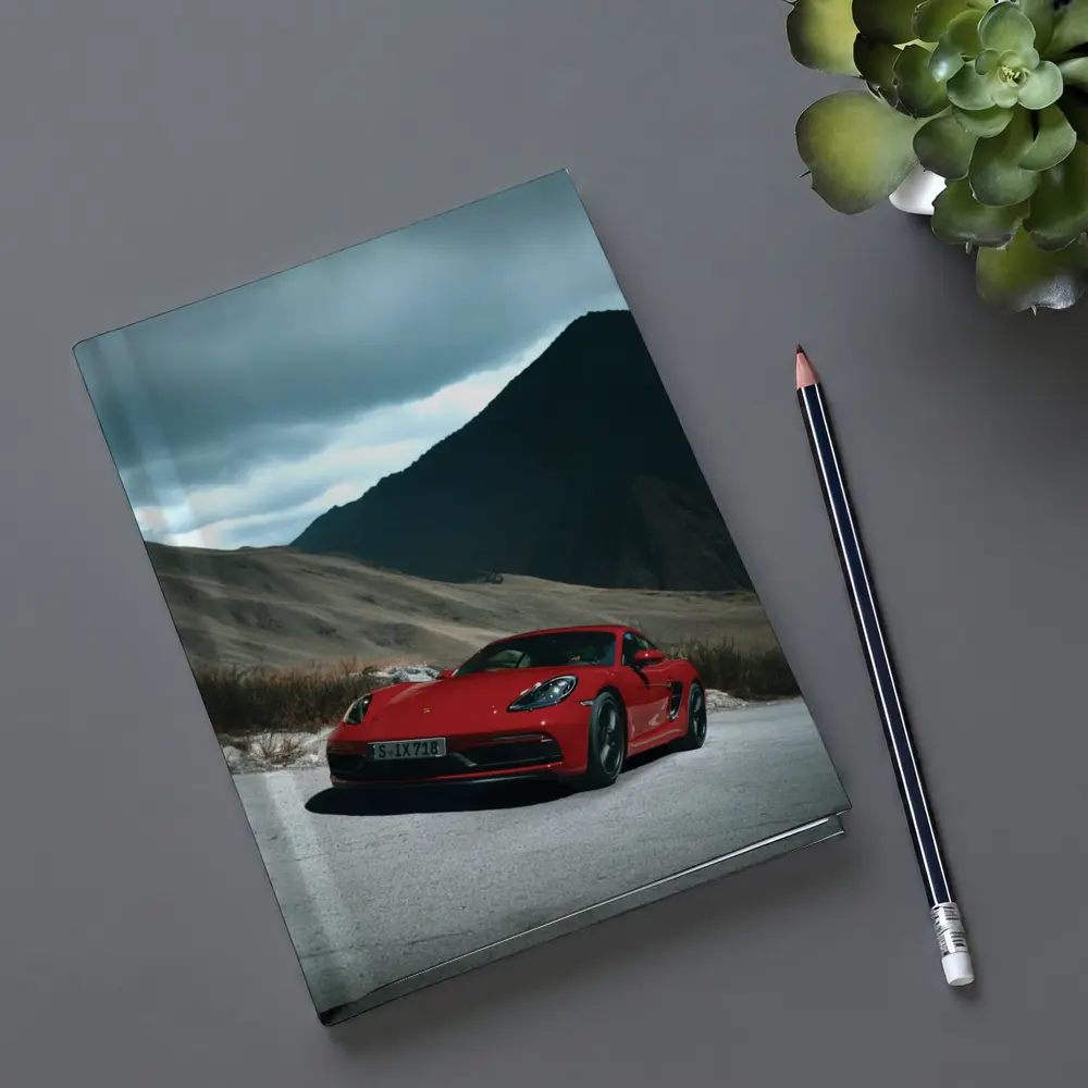 Red Porsche Cayman Mountain Road Drive – Notebooks