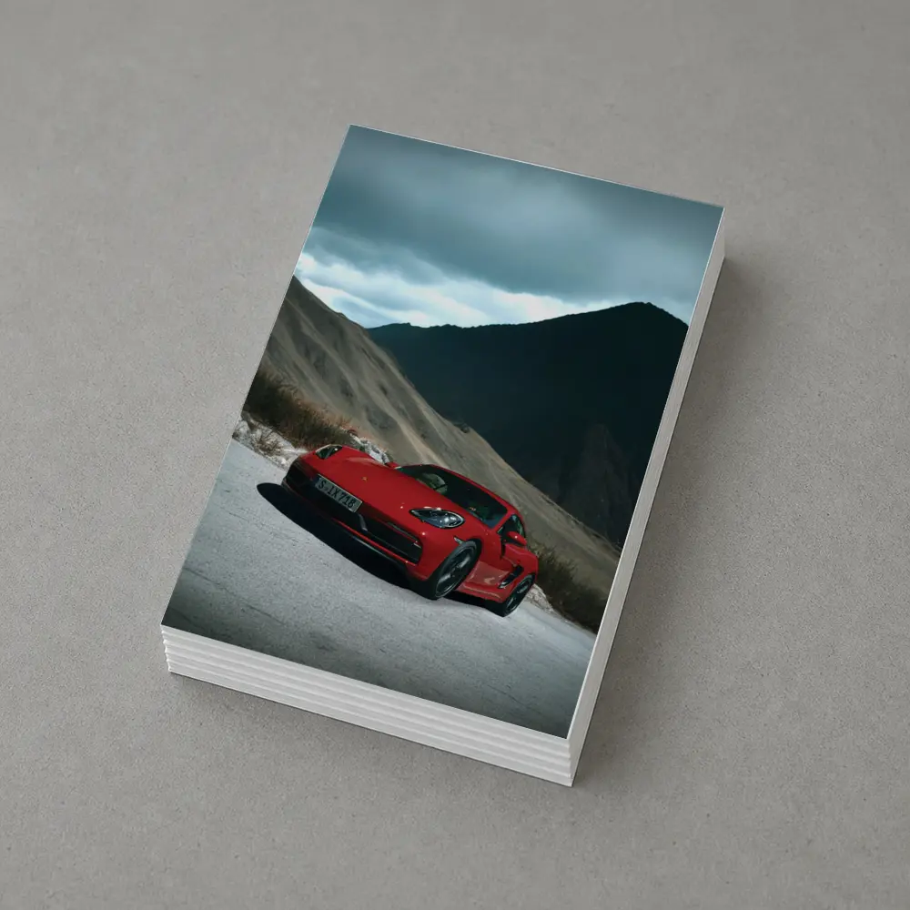 Red Porsche Cayman Mountain Road Drive – Postcards