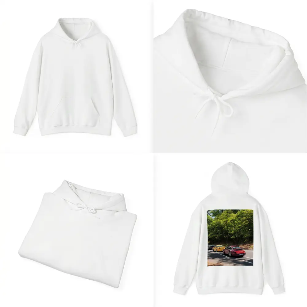 Porsche 911 Cars On Tree Lined Road – Hoodies