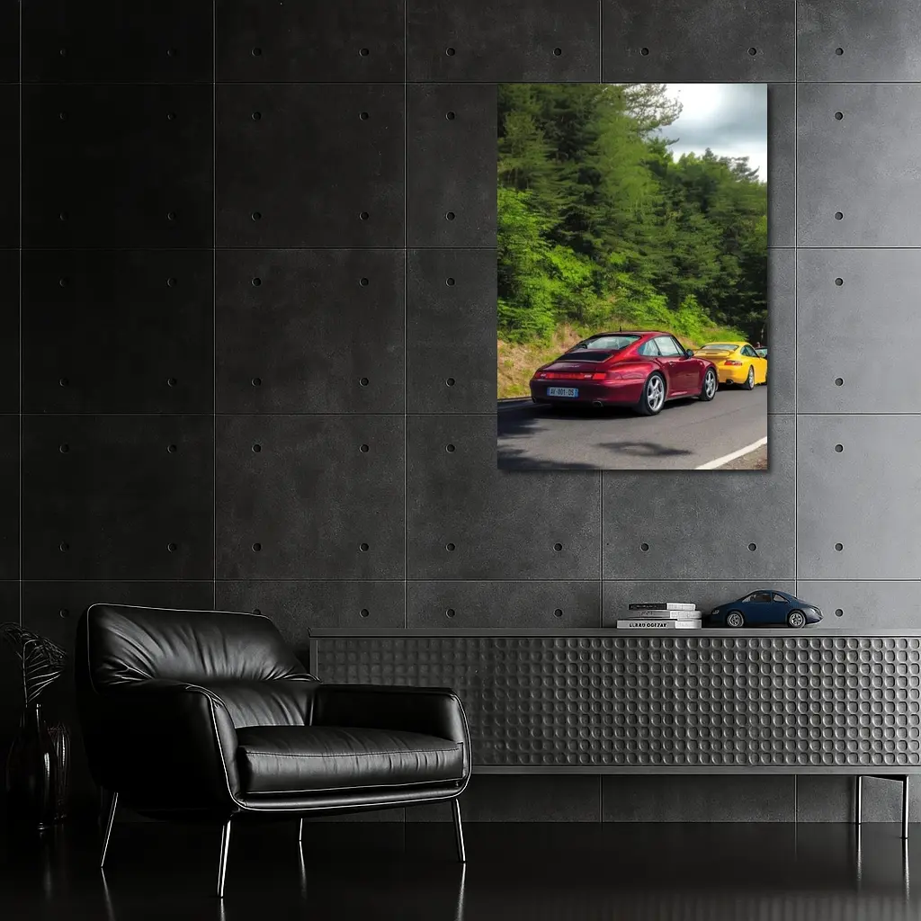 Porsche 911 Duo on Forest Road – Wall Art