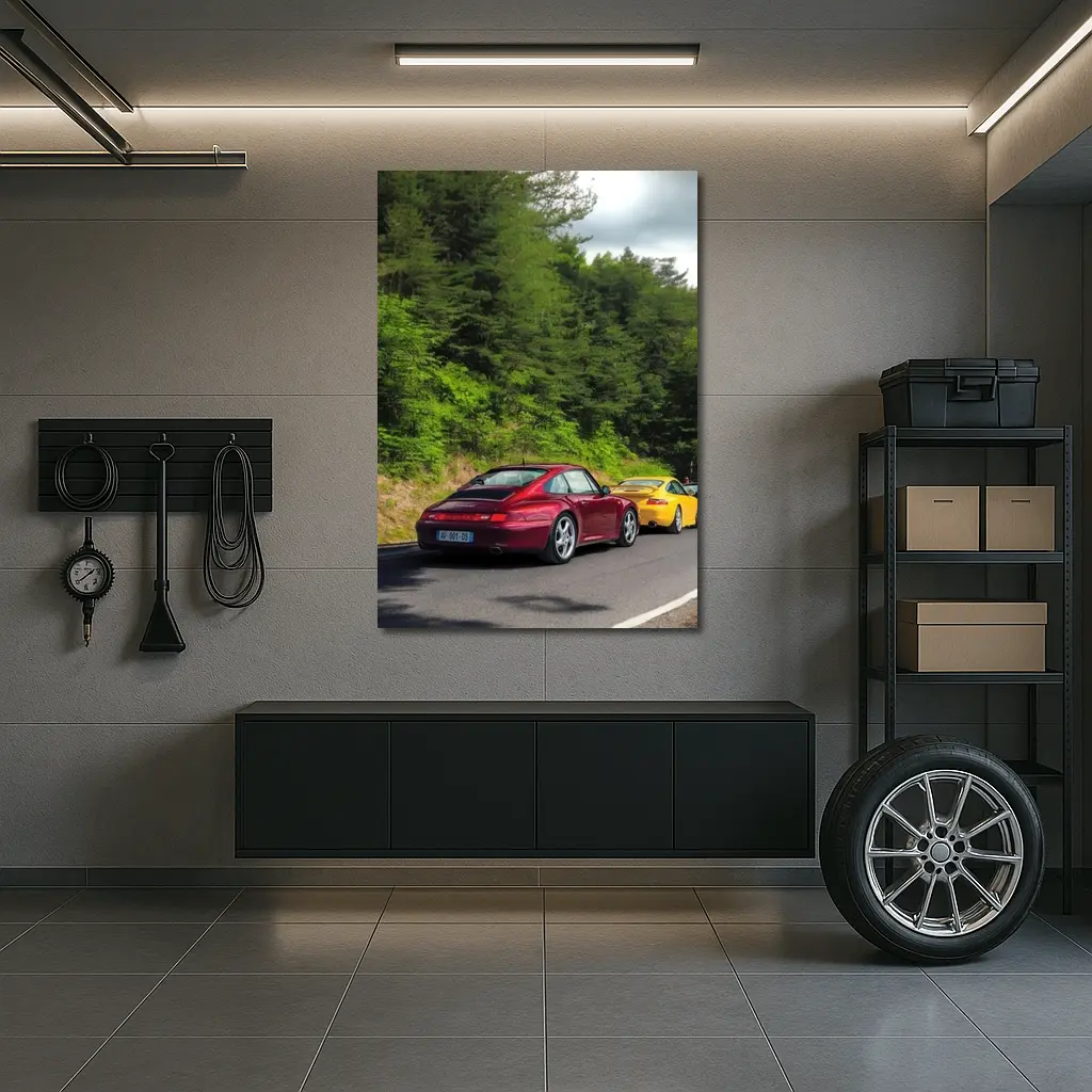 Porsche 911 Duo on Forest Road – Wall Art