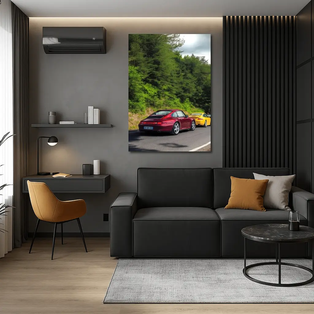 Porsche 911 Duo on Forest Road – Wall Art