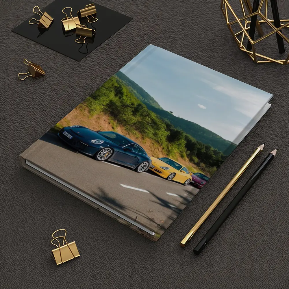 Porsche 911 Cars on Mountain Road – Notebooks