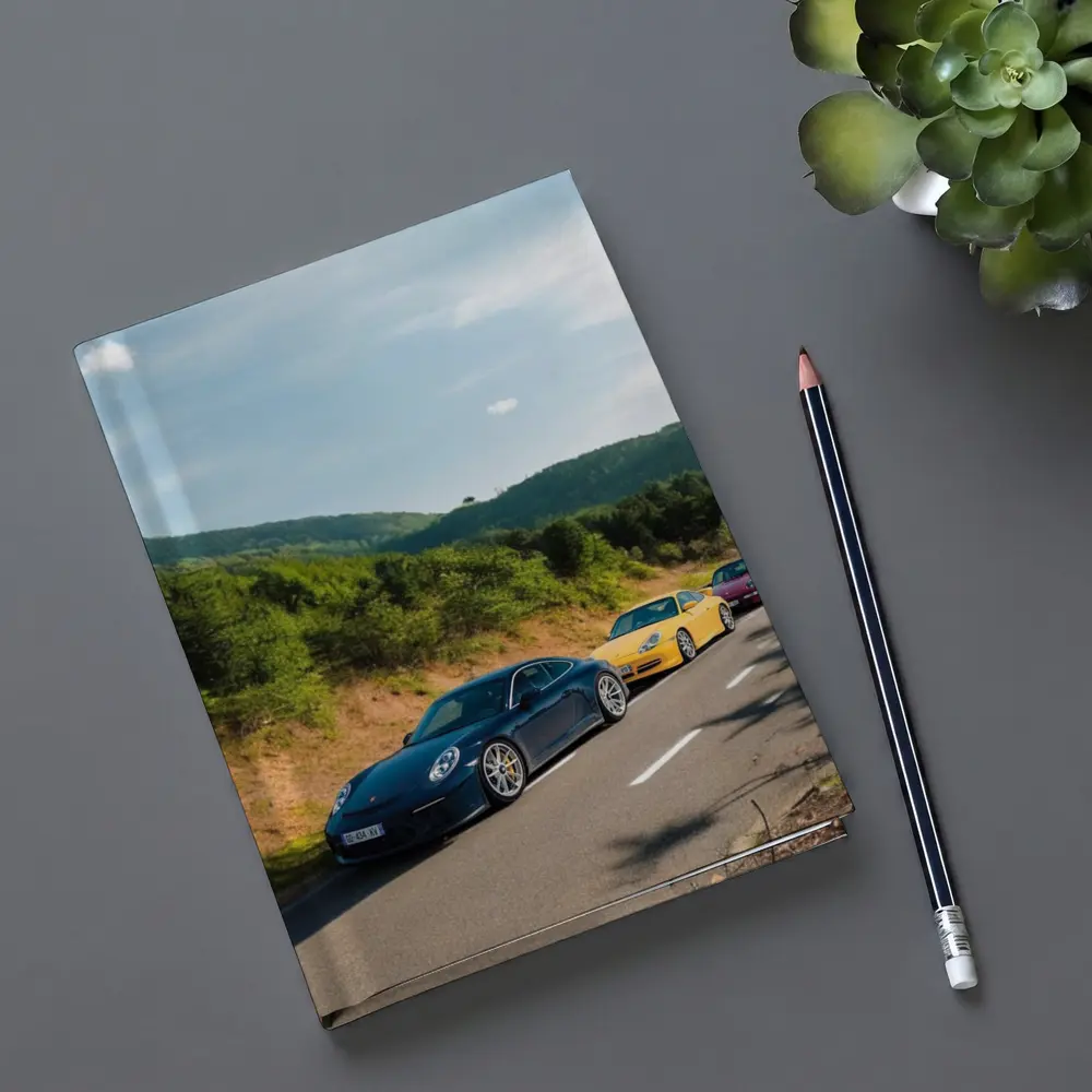 Porsche 911 Cars on Mountain Road – Notebooks
