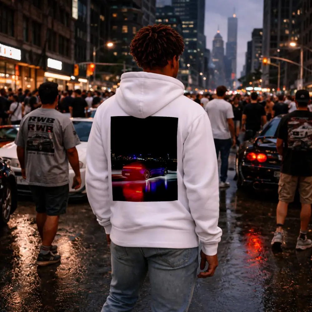 Porsche Taycan Purple Night City Lights – Hoodies