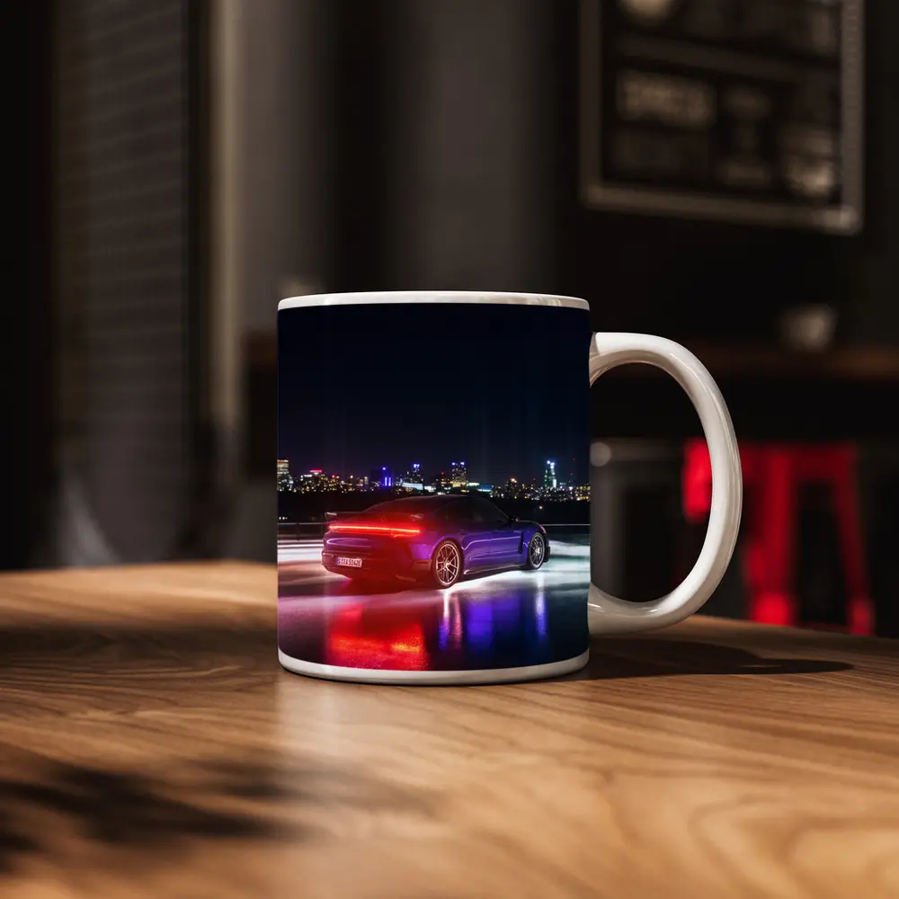 Porsche Taycan Purple Night City Lights – Mugs
