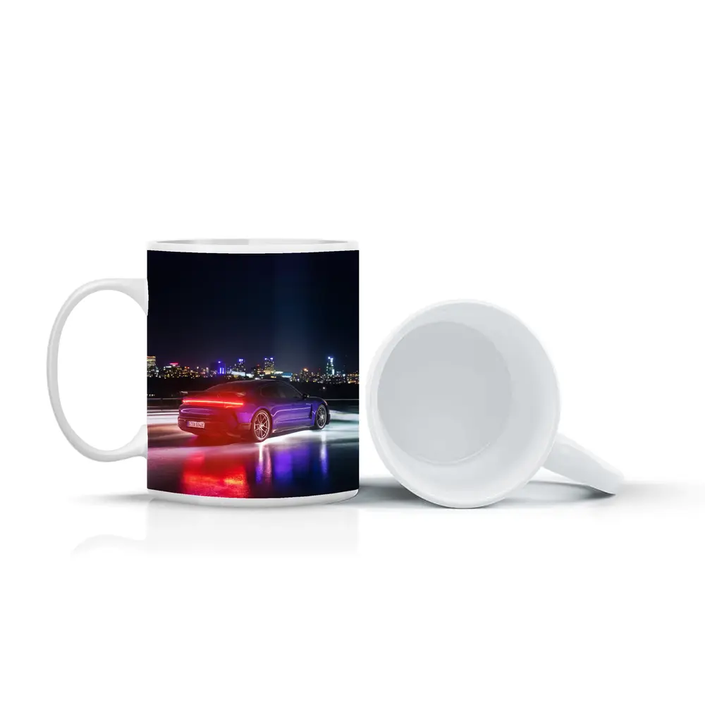 Porsche Taycan Purple Night City Lights – Mugs