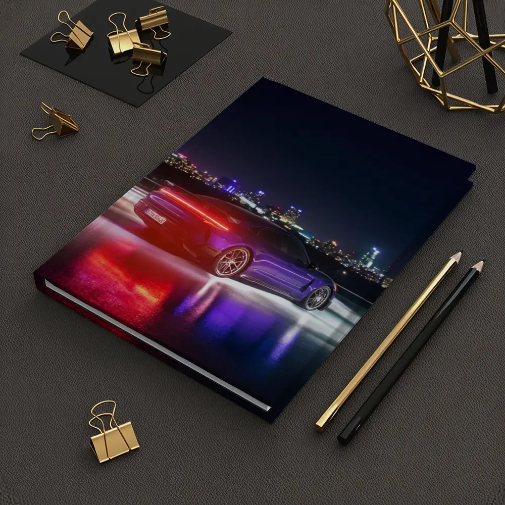 Porsche Taycan Purple Night City Lights – Notebooks