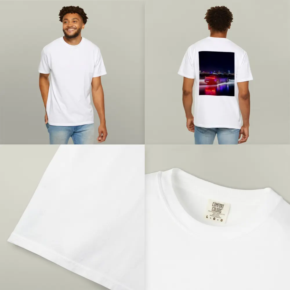 Porsche Taycan Purple Night City Lights – T-Shirts