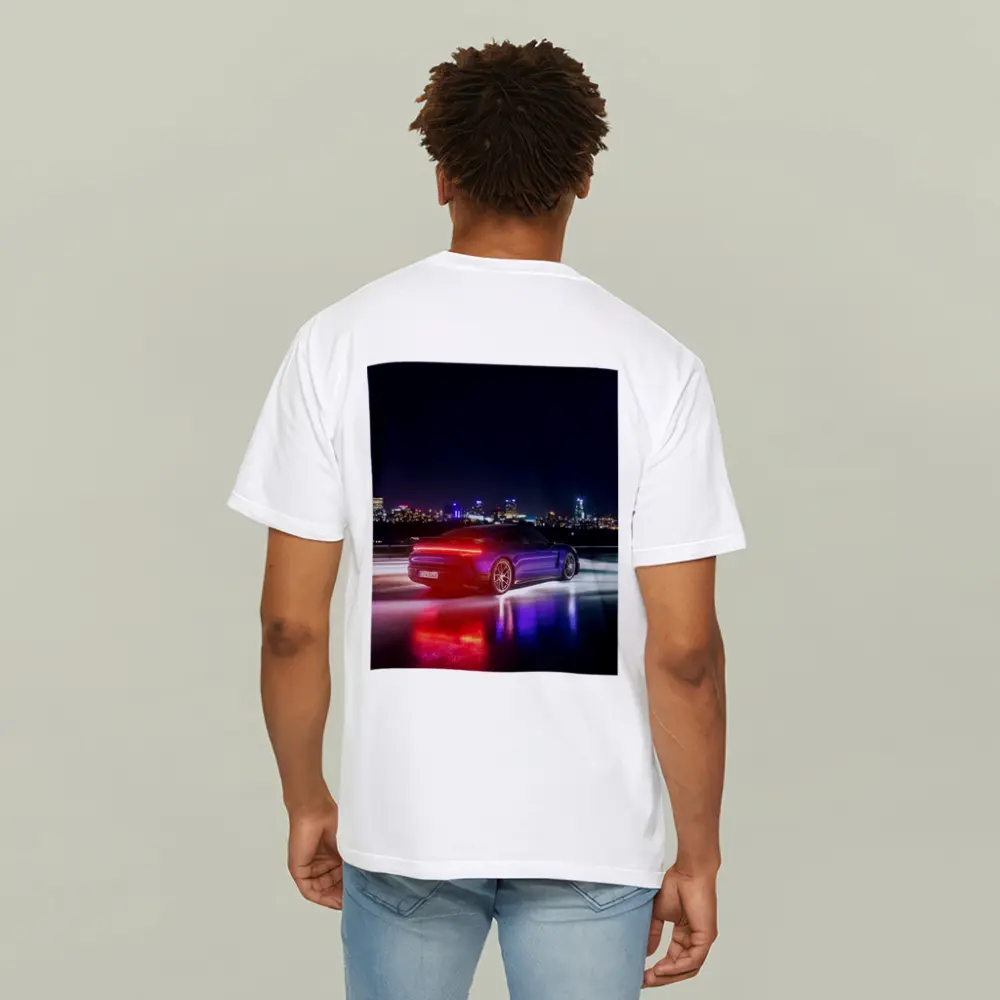Porsche Taycan Purple Night City Lights – T-Shirts