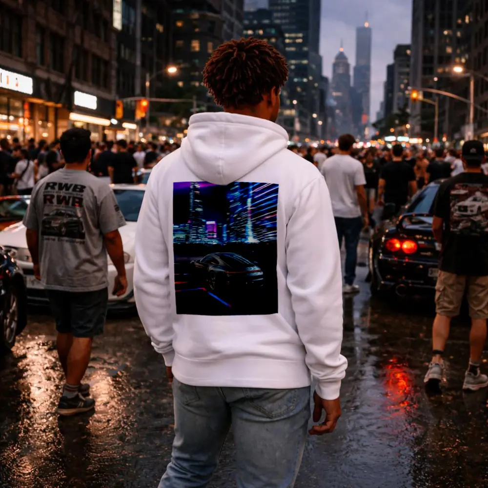 Porsche 911 Neon City Night Drive – Hoodies