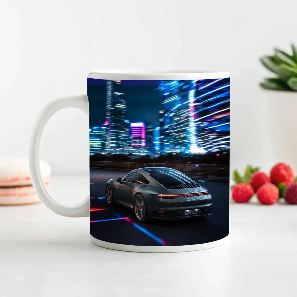 Porsche 911 Neon City Night Drive – Mugs