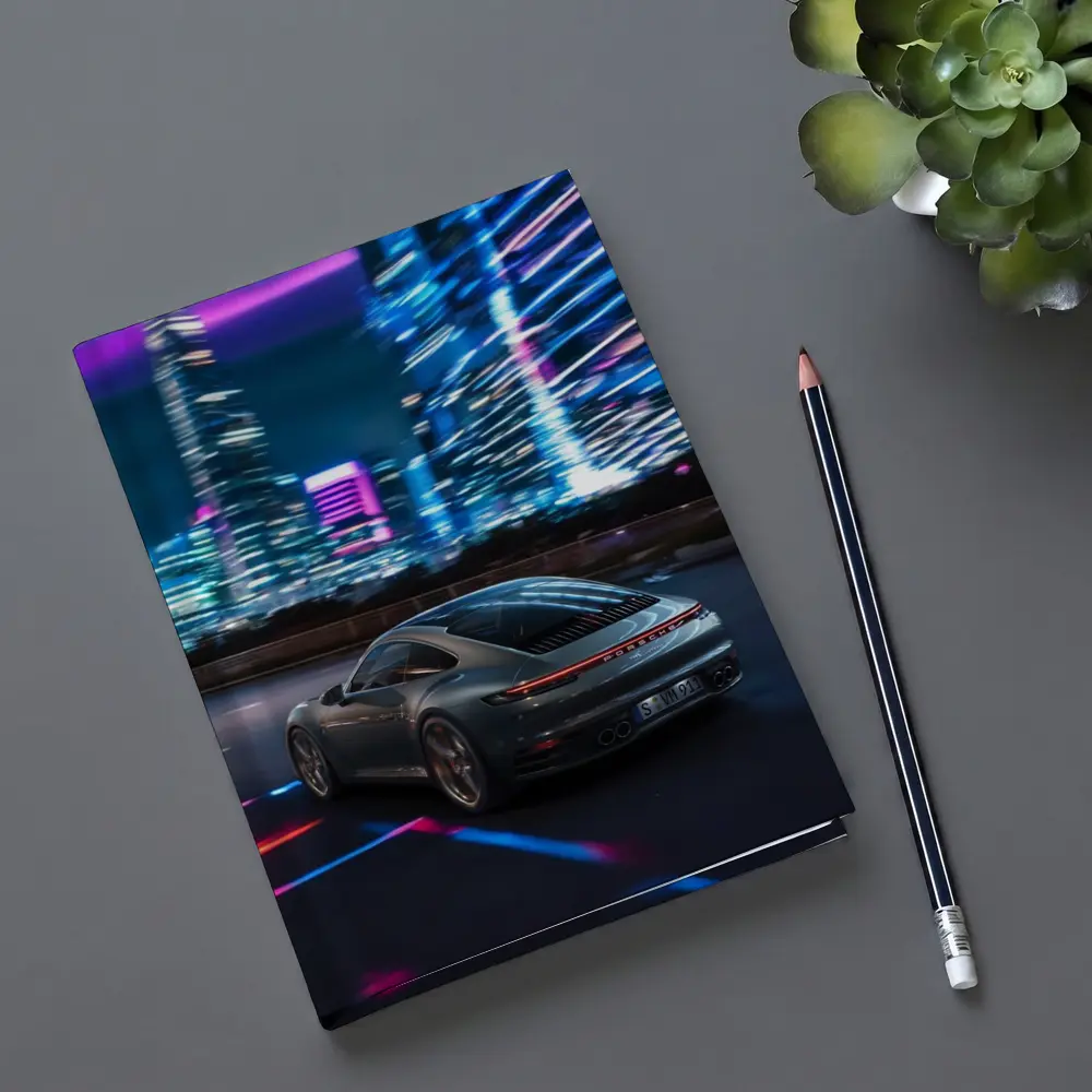 Porsche 911 Neon City Night Drive – Notebooks