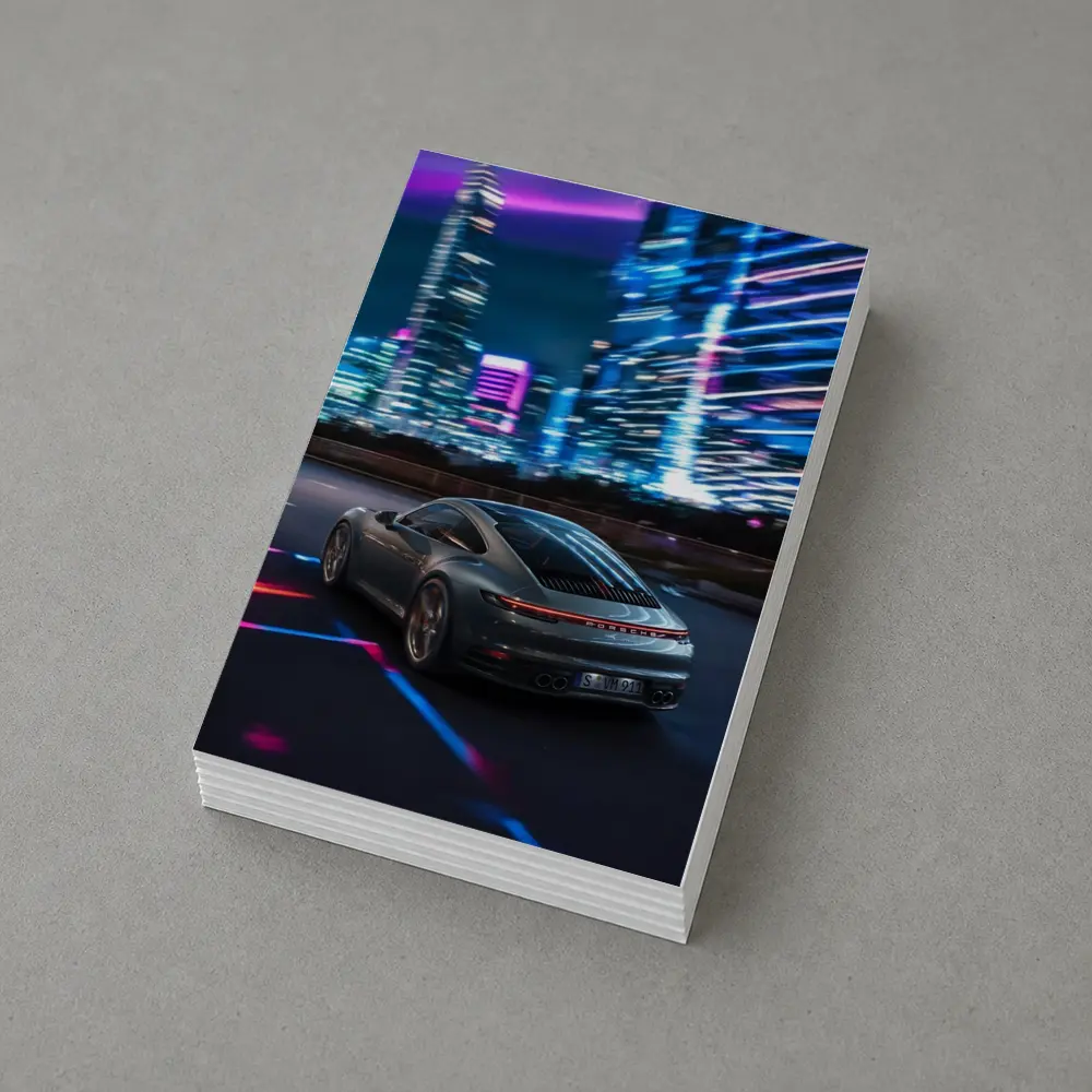 Porsche 911 Neon City Night Drive – Postcards