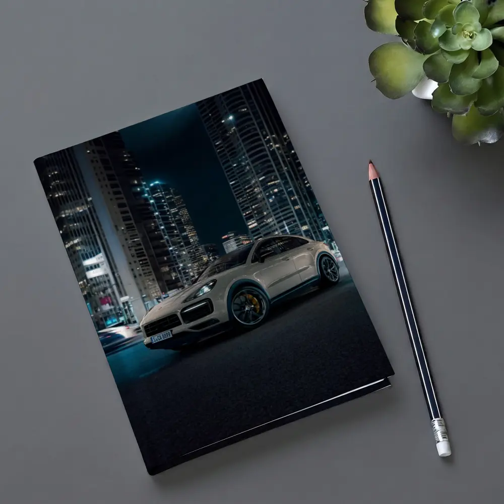 Porsche Cayenne City Night Skyline Shot – Notebooks