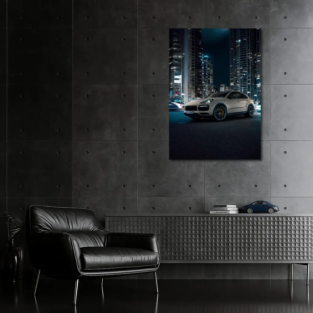 Porsche Cayenne City Night Skyline Shot – Wall Art