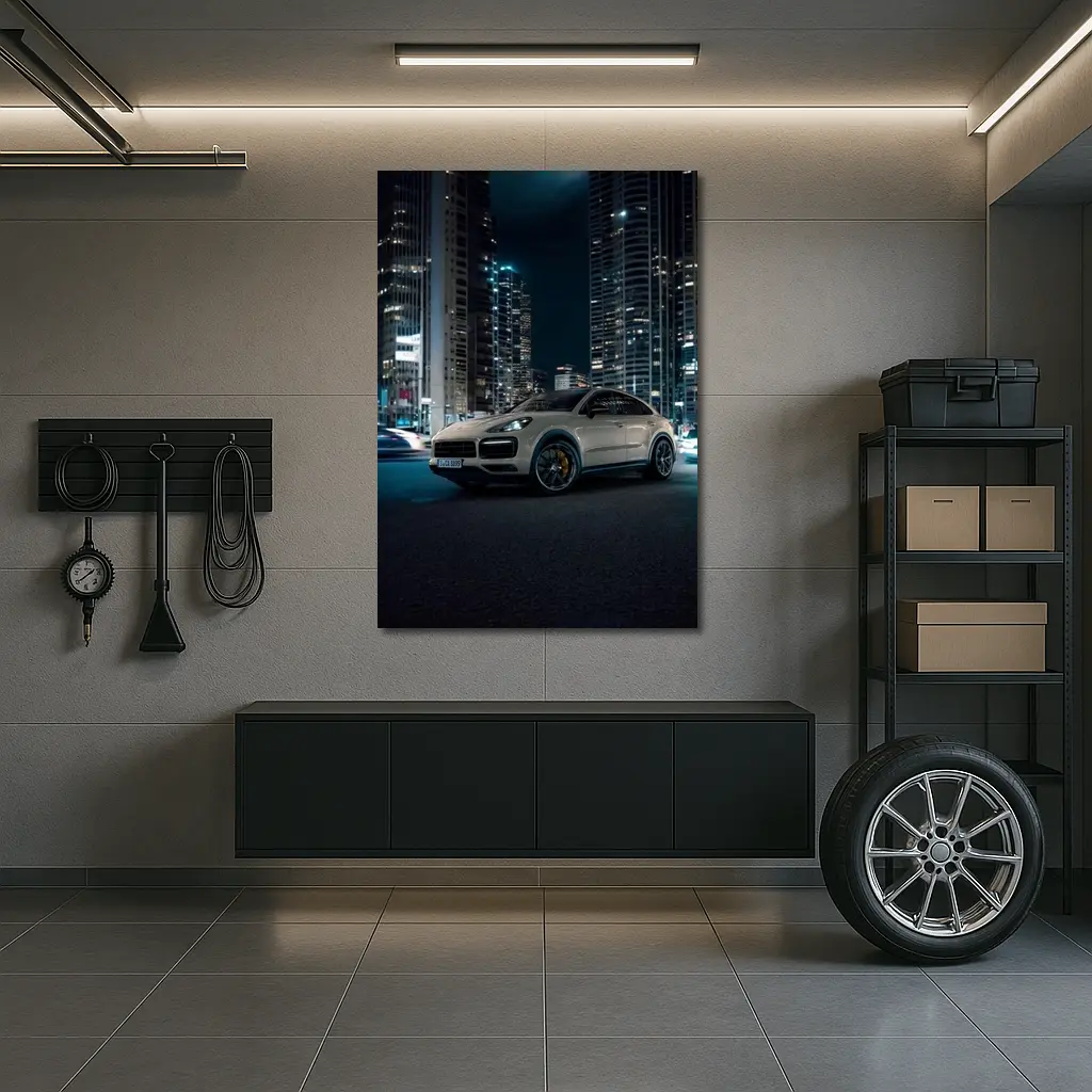 Porsche Cayenne City Night Skyline Shot – Wall Art
