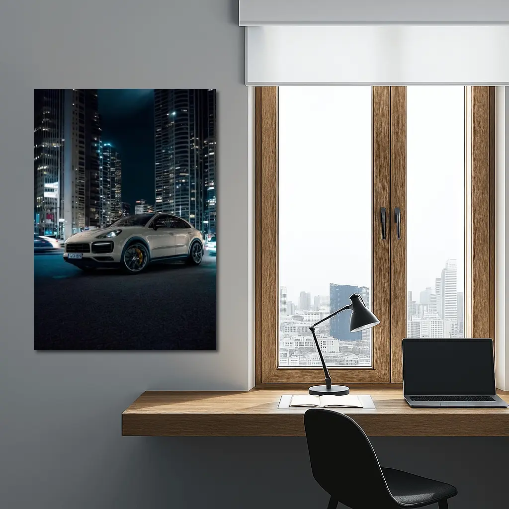 Porsche Cayenne City Night Skyline Shot – Wall Art