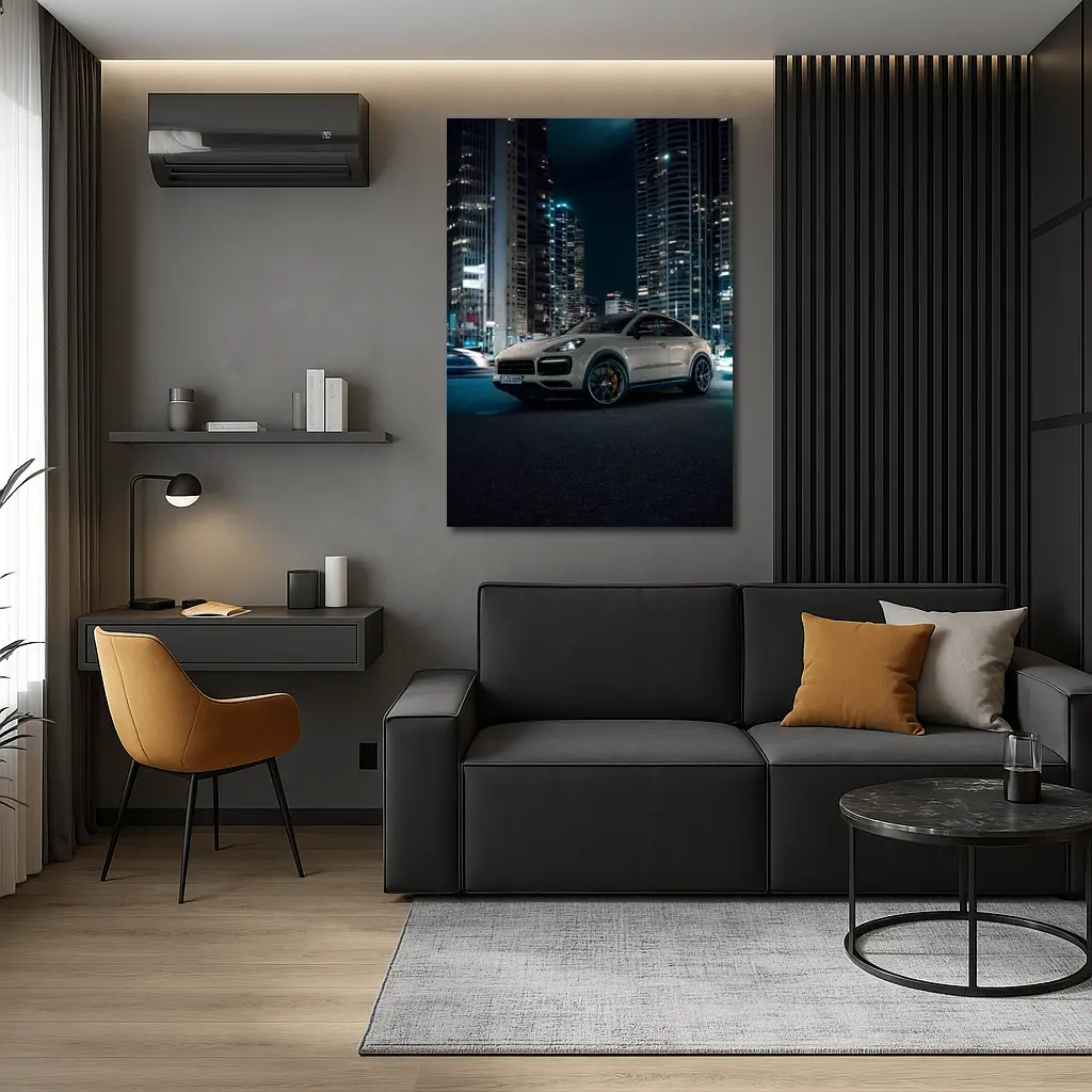 Porsche Cayenne City Night Skyline Shot – Wall Art