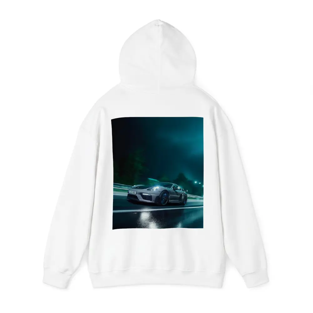 Porsche Cayman GT4 Speeding At Night – Hoodies