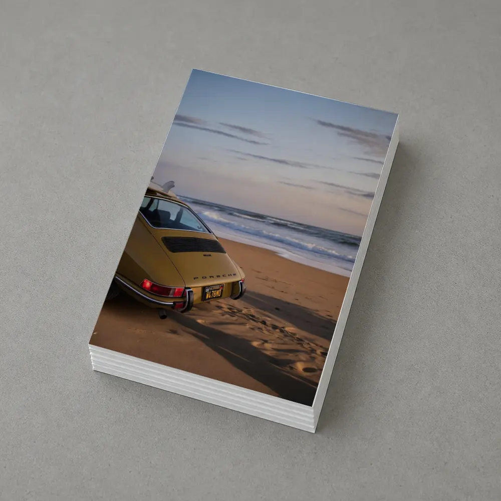 Vintage Porsche 911 Parked On Sandy Beach – Postcards