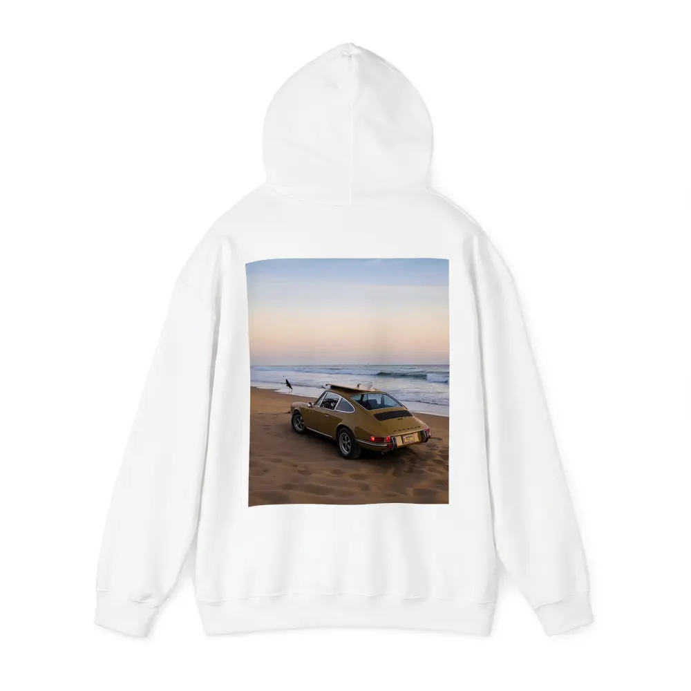 Porsche 911 Classic Gold Car Beach Sunset – Hoodies