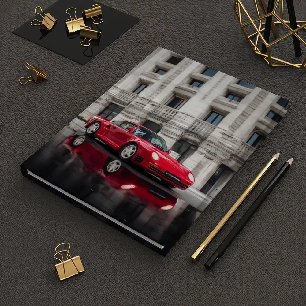 Red Porsche 959 Classic Supercar Urban Setting – Notebooks