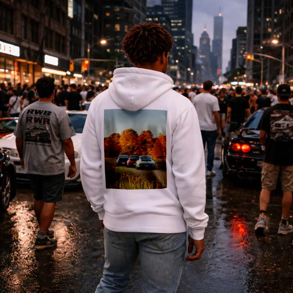 Porsche 911 Classic Cars Autumn Forest Road – Hoodies