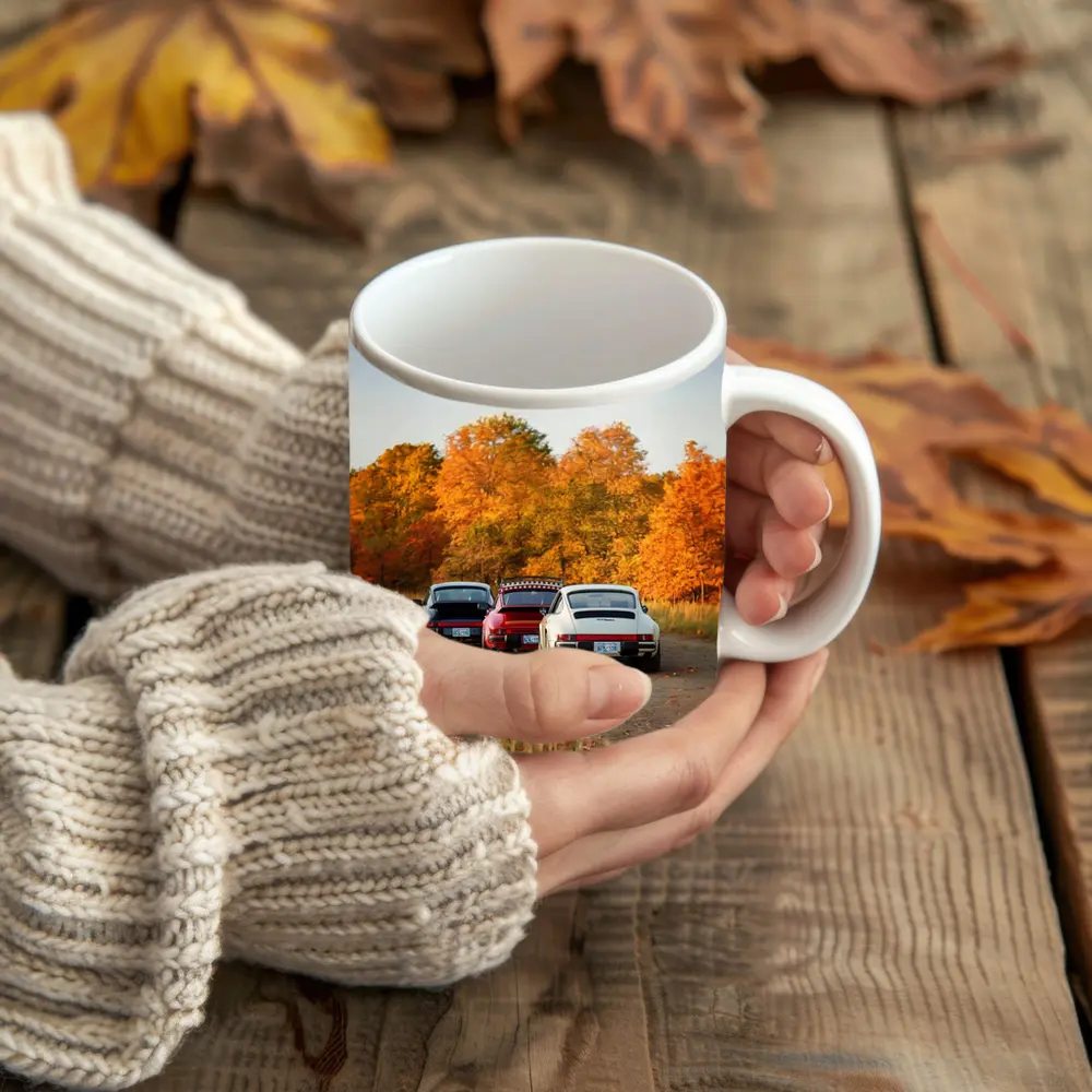Porsche 911 Classic Cars Autumn Forest Road – Mugs