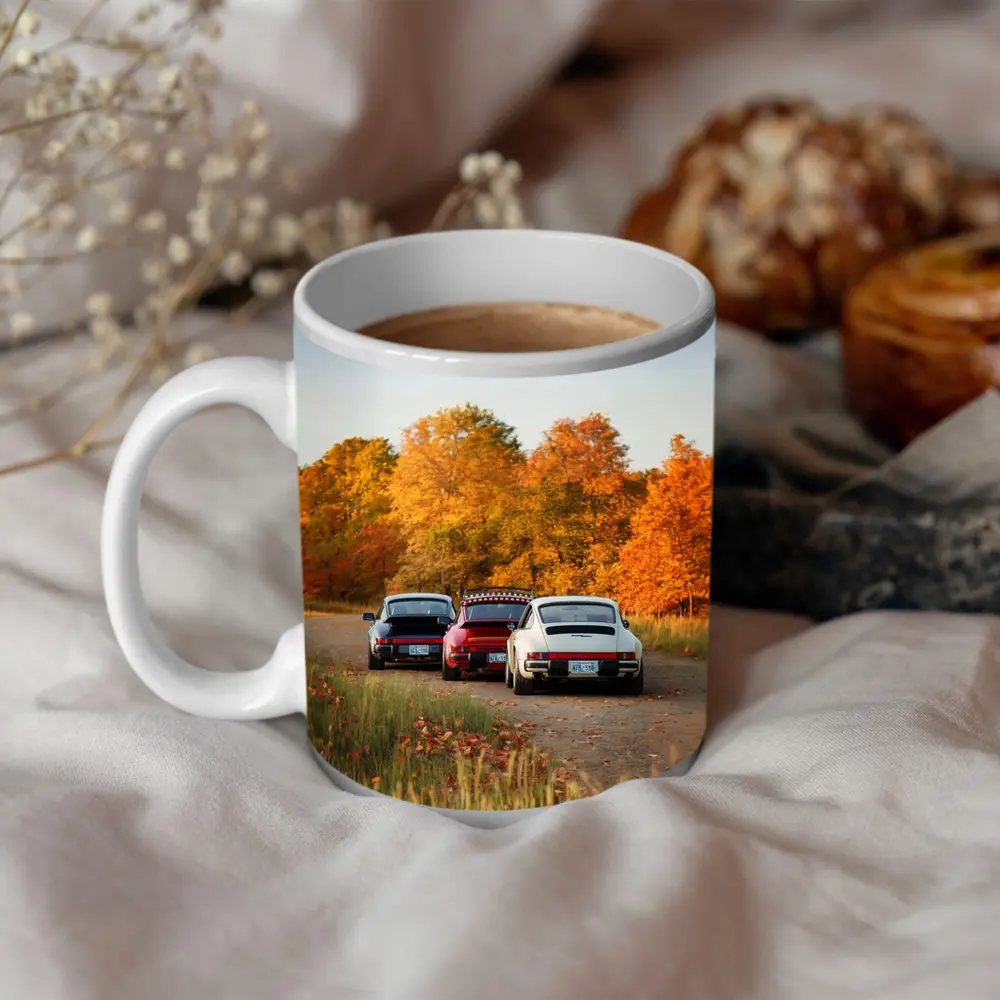 Porsche 911 Classic Cars Autumn Forest Road – Mugs